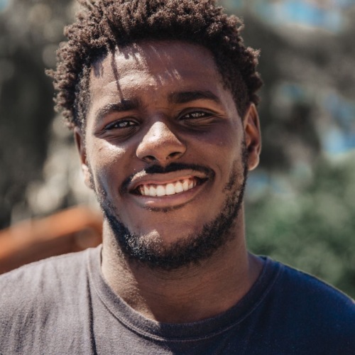 a man smiling